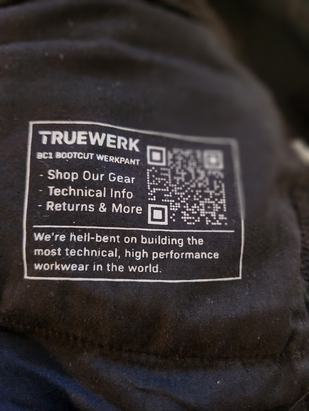 Truewerk Men’s Black Cargo Pants — Durable Workwear